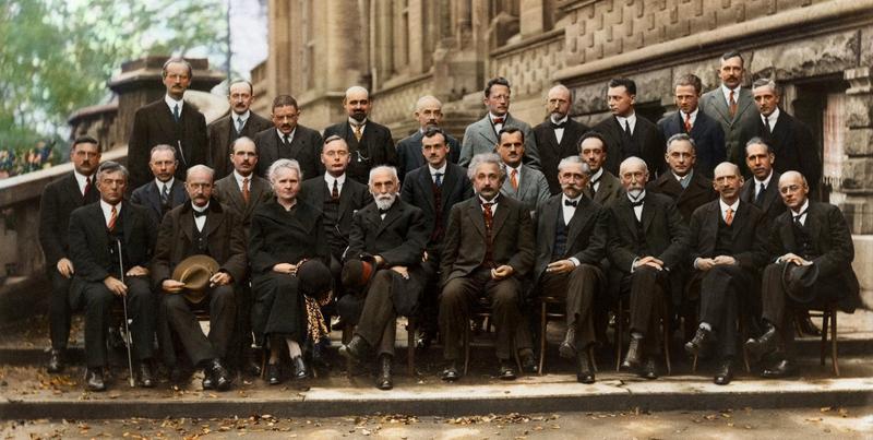 The 1927 Solvay Conference attended by Planck, Curie, Einstein, Dirac, and others