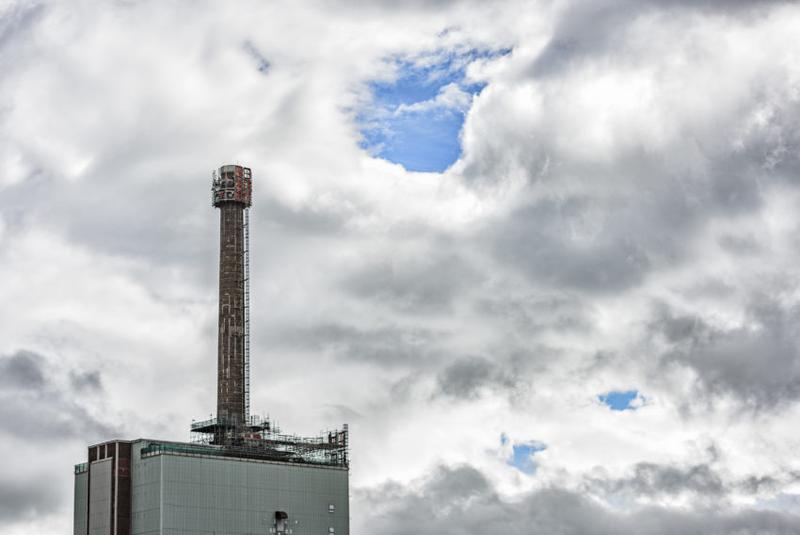Chimney stack on Sellafield First Generation Reprocessing Plant