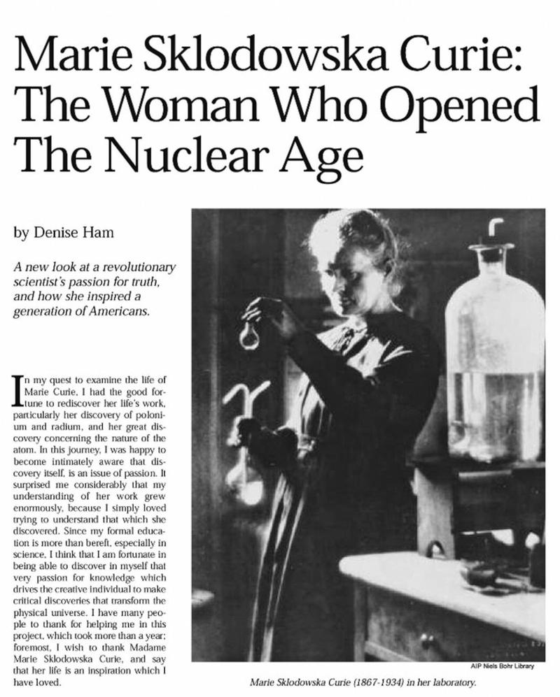 Marie Sklodowska Curie: The Woman Who Opened The Nuclear Age