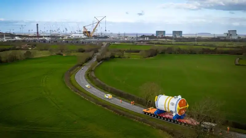 Reactor vessel being delivered to Hinkley Point C. Image: EDF